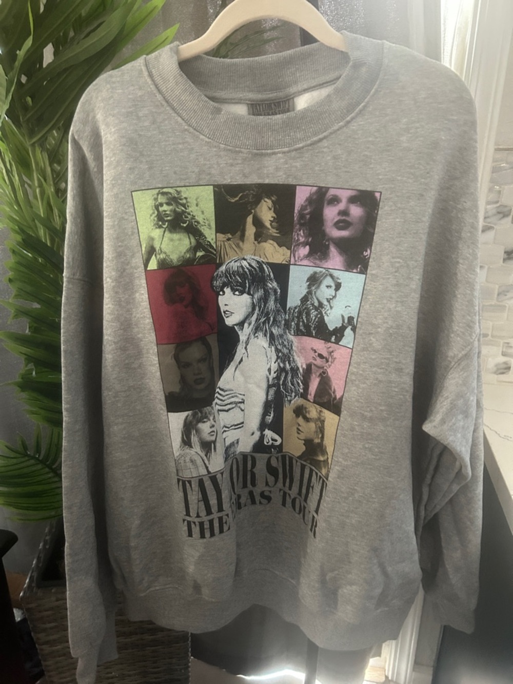 Taylor Swift Eras Tour Gray Sweatshirt – Multicolor Graphic – Cozy Fleece